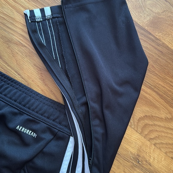 Adidas track pants Aeroready 3 stripes Women’s L 16-18 athletic soccer joggers - Picture 4 of 13